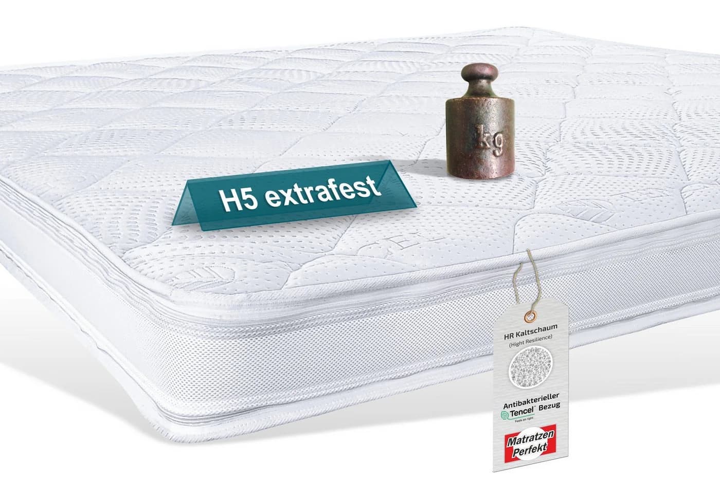 Matratzen Perfekt TOKIO Kaltschaumtopper 12cm Extra Fest Härtegrad 5 Weiß - Bild 2