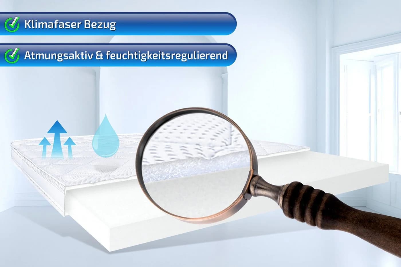 Matratzen Perfekt TOKIO Kaltschaumtopper 12cm Extra Fest Härtegrad 5 Weiß - Bild 4