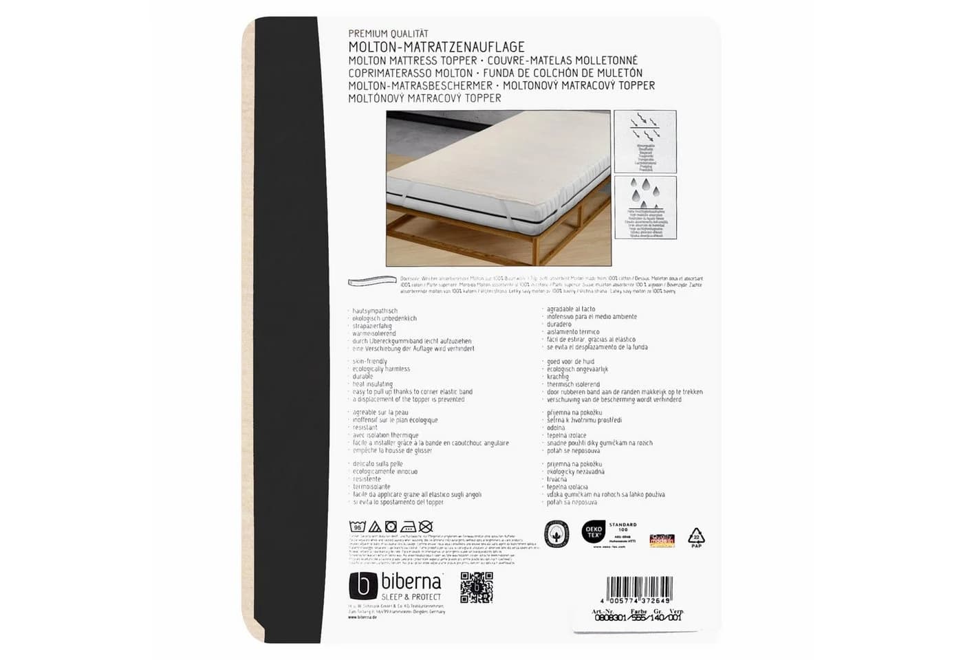 Matratzenauflage Premium Molton 100% Baumwolle kochfest 95°C Matratzen Perfekt