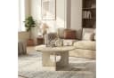 moebel17 Couchtisch Enigma Beige Travertin Optik Ø 75 cm Bild 1