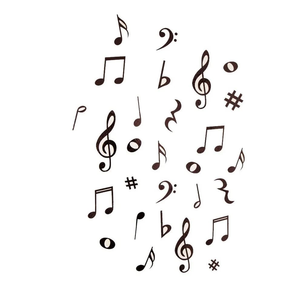 mugesh Wandsticker Notenmix Schwarz für Musiker