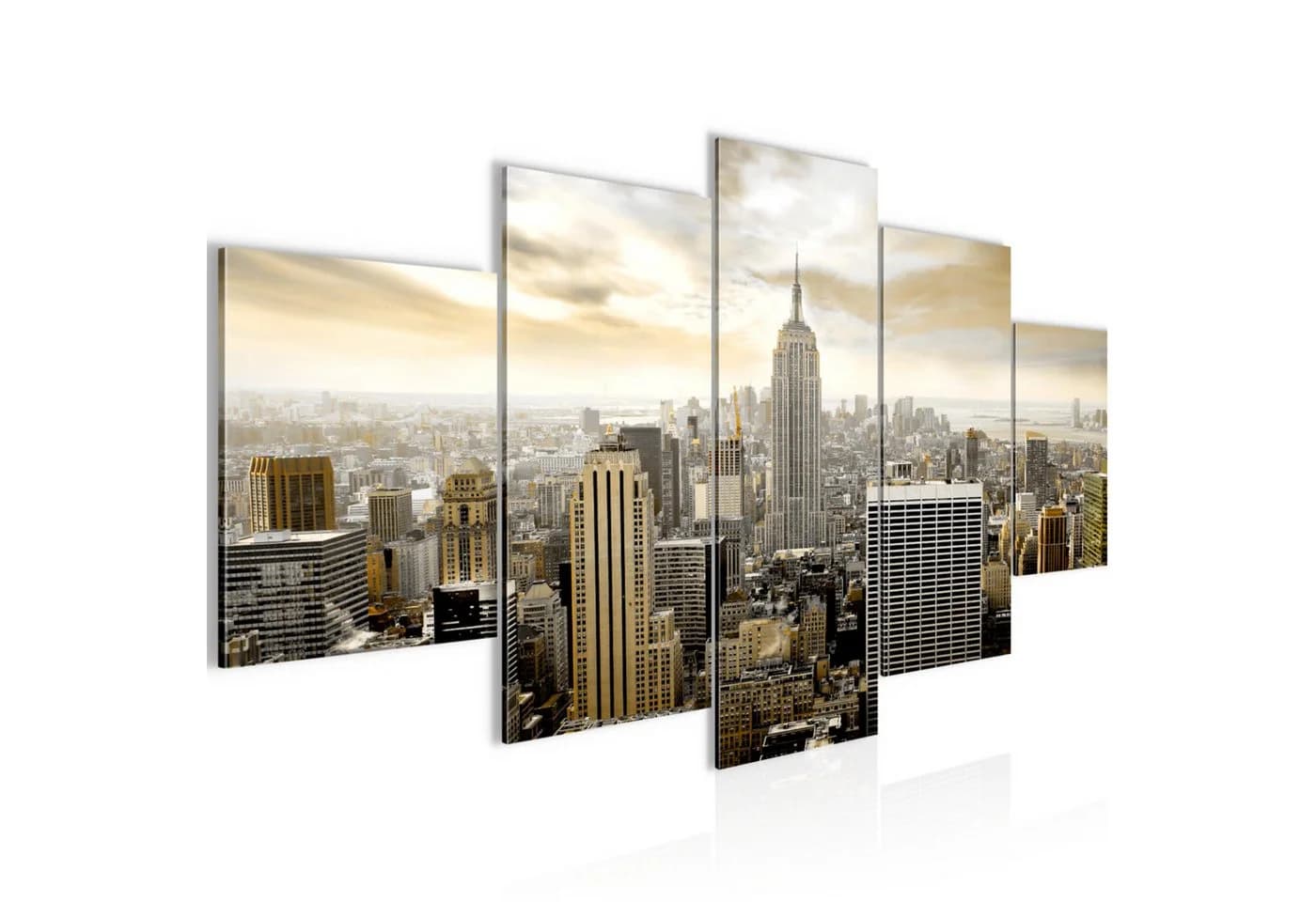 Runa Art 5-teiliges Wandbild New York City Braun - Bild 2