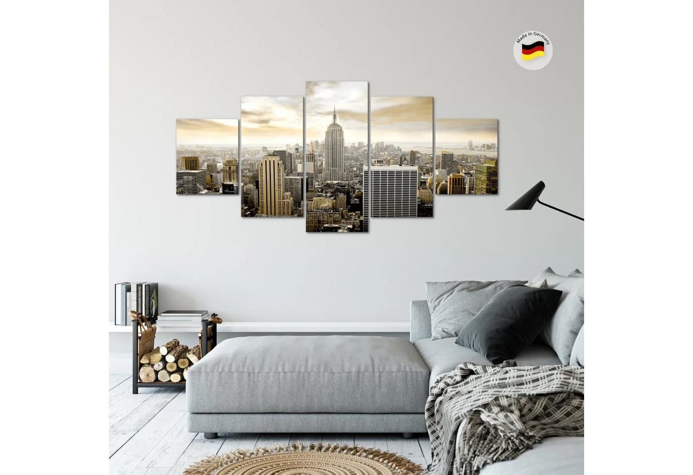 Runa Art 5-teiliges Wandbild New York City Braun - Bild 5