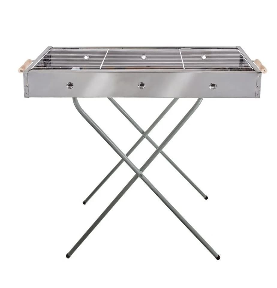 EuroStock Holzkohlegrill Edelstahl Klappbar Silber - Bild 2