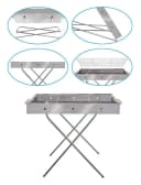 EuroStock Holzkohlegrill Edelstahl Klappbar Silber Bild 4