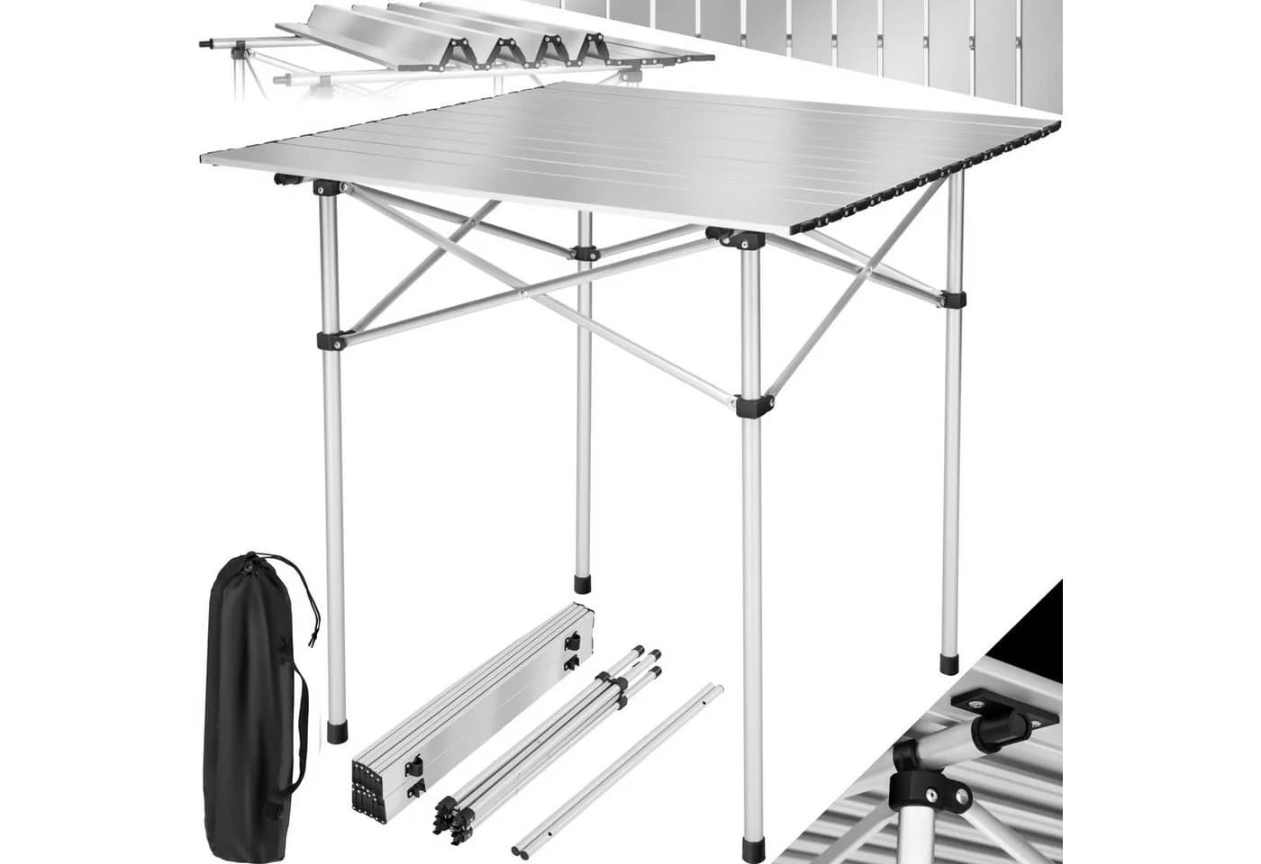 tectake Campingtisch Aluminium Klappbar Tragetasche - Bild 2