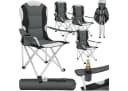 tectake Campingstuhl 4er Set Grau Gepolstert mit Getränkehalter Bild 3