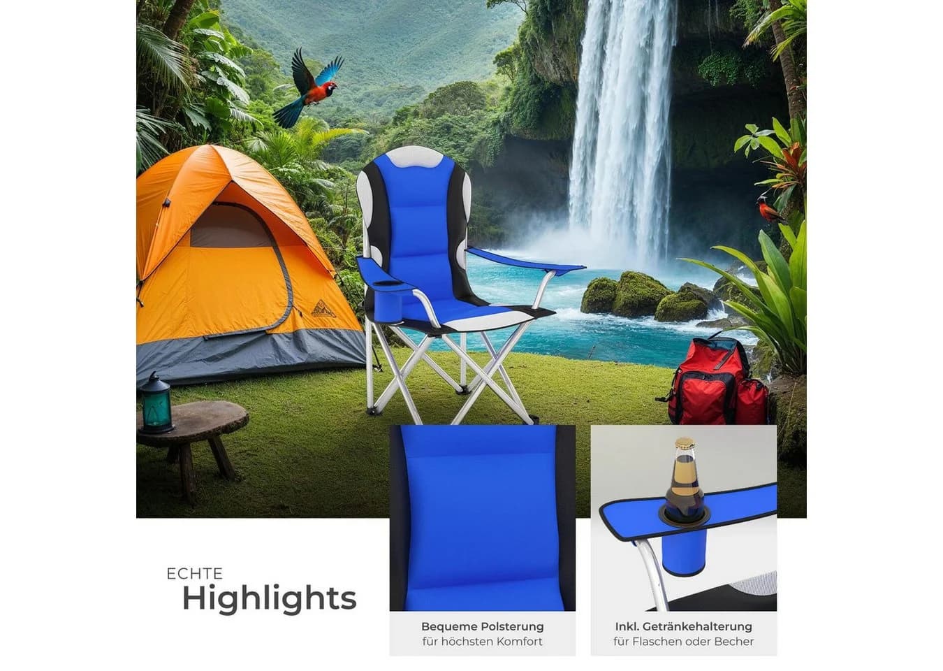 TecTake Campingstuhl faltbar gepolstert - Bild 5
