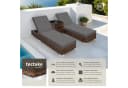 TECTAKE Gartenliege Rattan Sonnenliege Braun mit 2 Bezugssets Bild 2