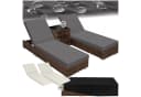 TECTAKE Gartenliege Rattan Sonnenliege Braun mit 2 Bezugssets Bild 3