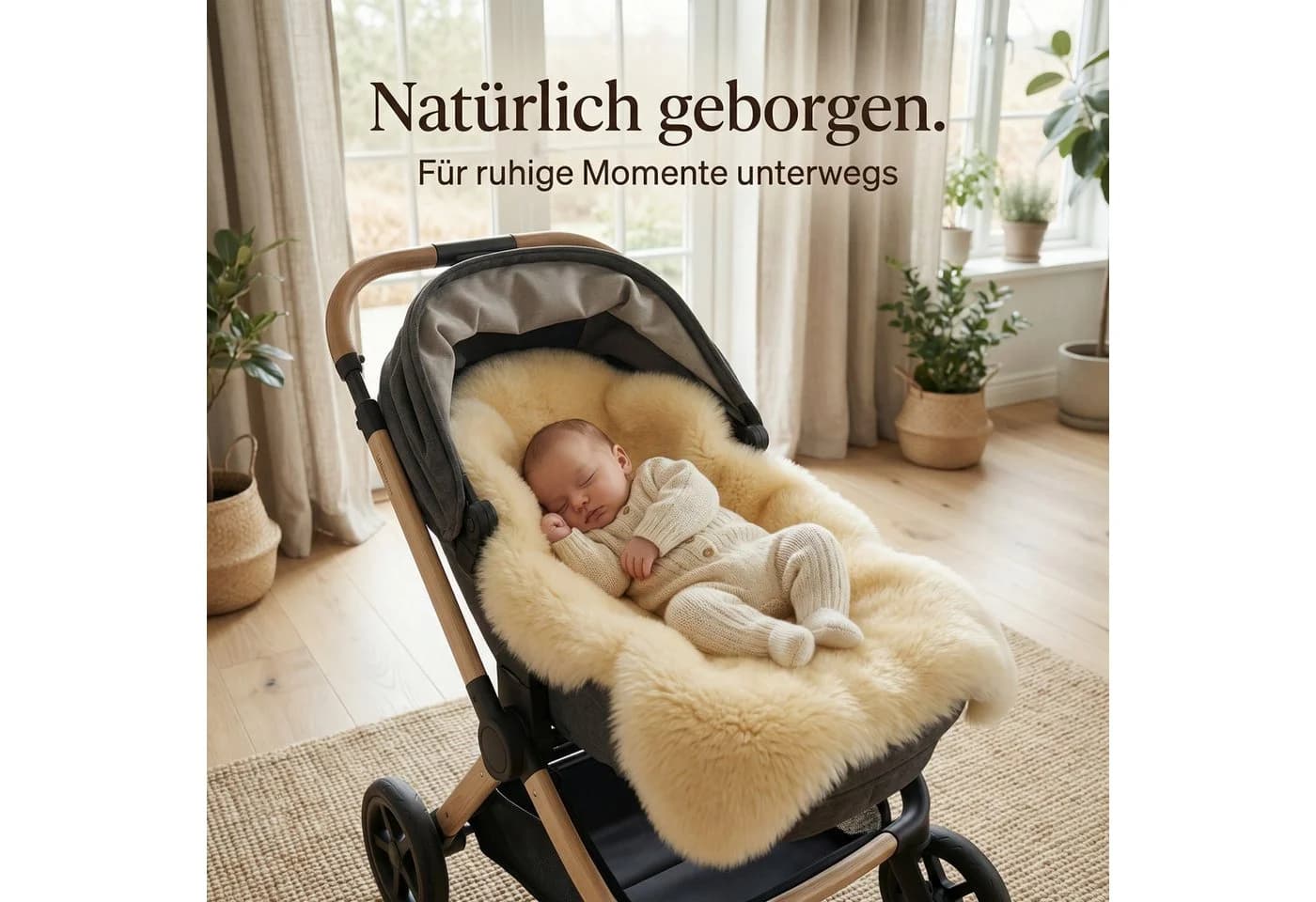 Naturasan Baby Lammfell geschoren medizinisch gegerbt beige