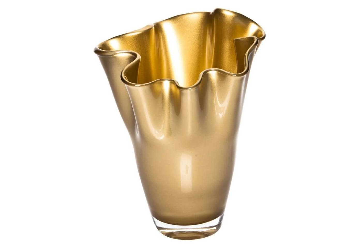 Signature Home Collection Tischvase Gold Mundgeblasene Glasvase - Bild 2