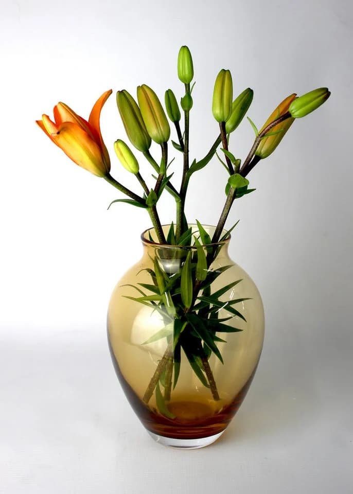 Signature Home Collection Tischvase Bernstein Glas Handgemacht - Bild 2