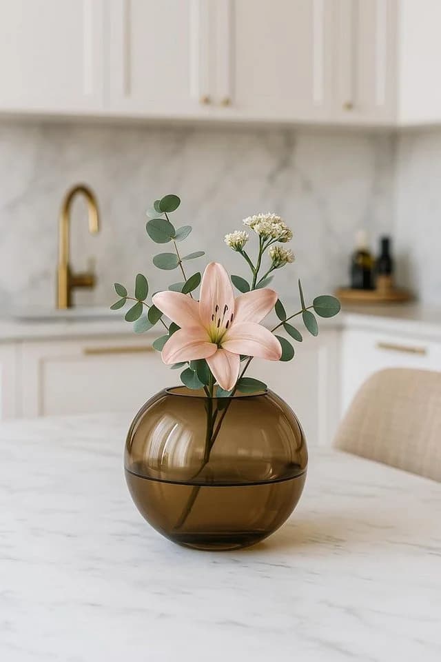 Signature Home Collection Kugelvase Glas Braun