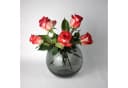 Signature Home Collection Kugelvase Glas rund bernstein grau Glasvase handgemacht Tischvase Bild 2