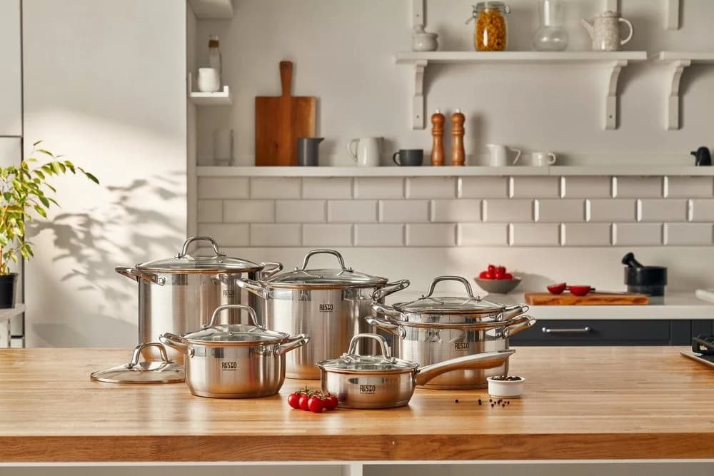 RESTO Kitchenware Kochtopf Libra Edelstahl 18/10 mit Glasdeckel