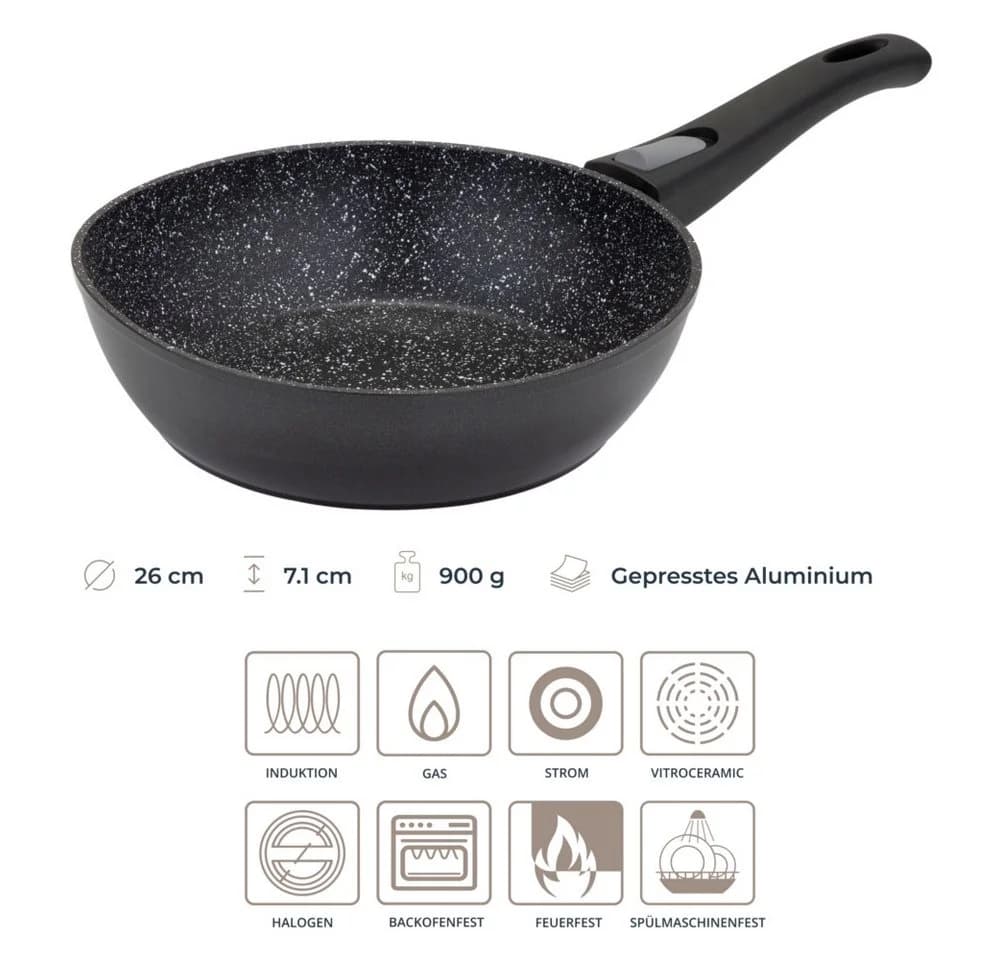 RESTO KITCHENWARE Aries Tiefe Wokpfanne Schwarz Antihaft - Bild 3
