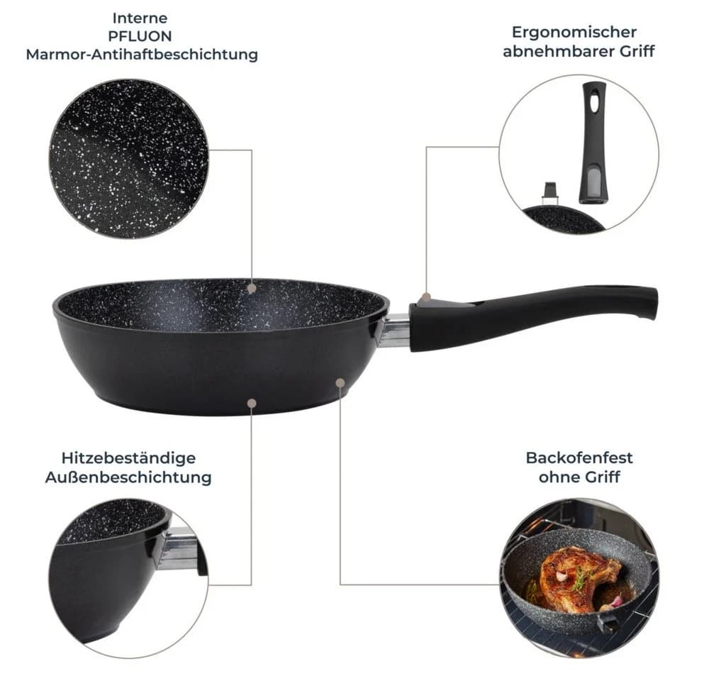 RESTO KITCHENWARE Aries Tiefe Wokpfanne Schwarz Antihaft - Bild 4