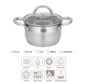RESTO KITCHENWARE Kochtopf Rigel Edelstahl 1,9l mit Glasdeckel Bild 3