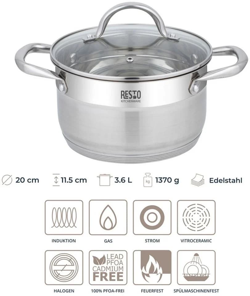 RESTO KITCHENWARE Rigel Kochtopf Edelstahl 18/10 Silber - Bild 3