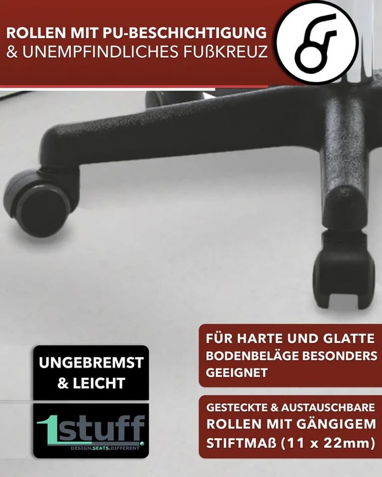 1stuff Squash XL Arbeitshocker Schwarz Kunstleder - Bild 4