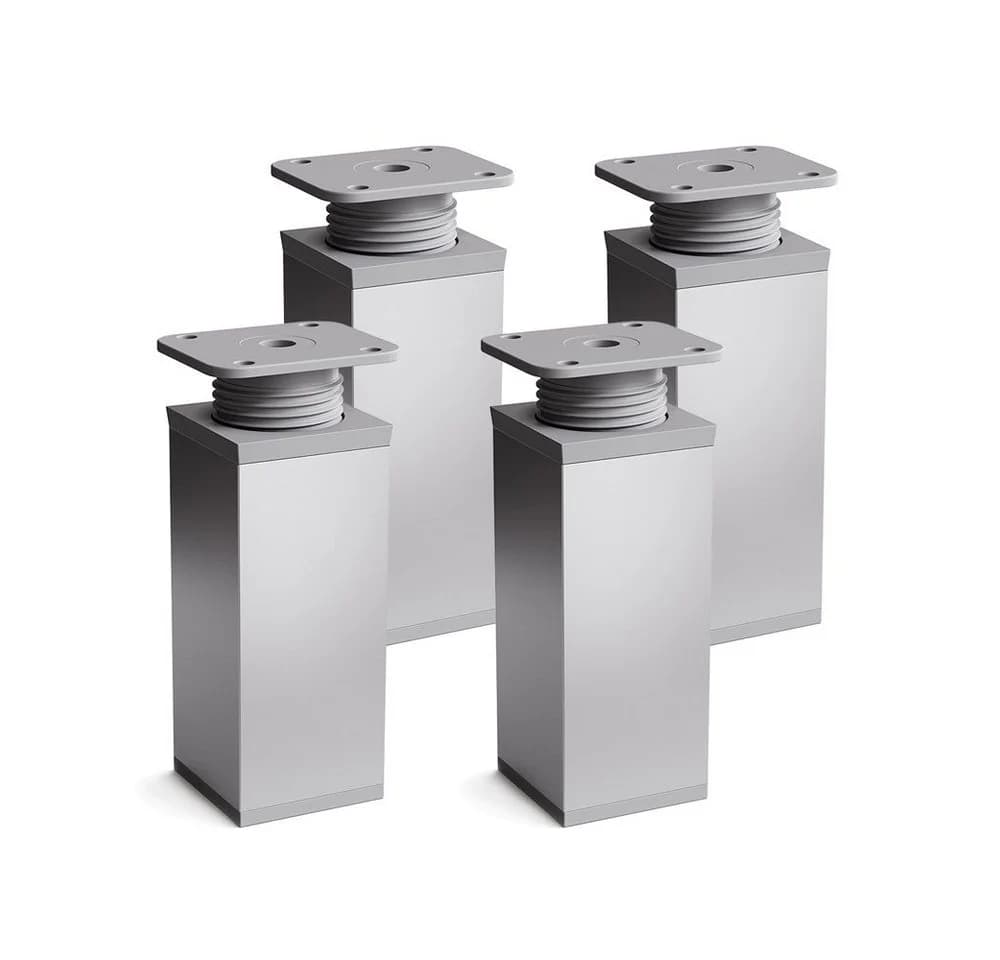 sossai® Design-Möbelfüße Aluminium 4er Set höhenverstellbar - Bild 2