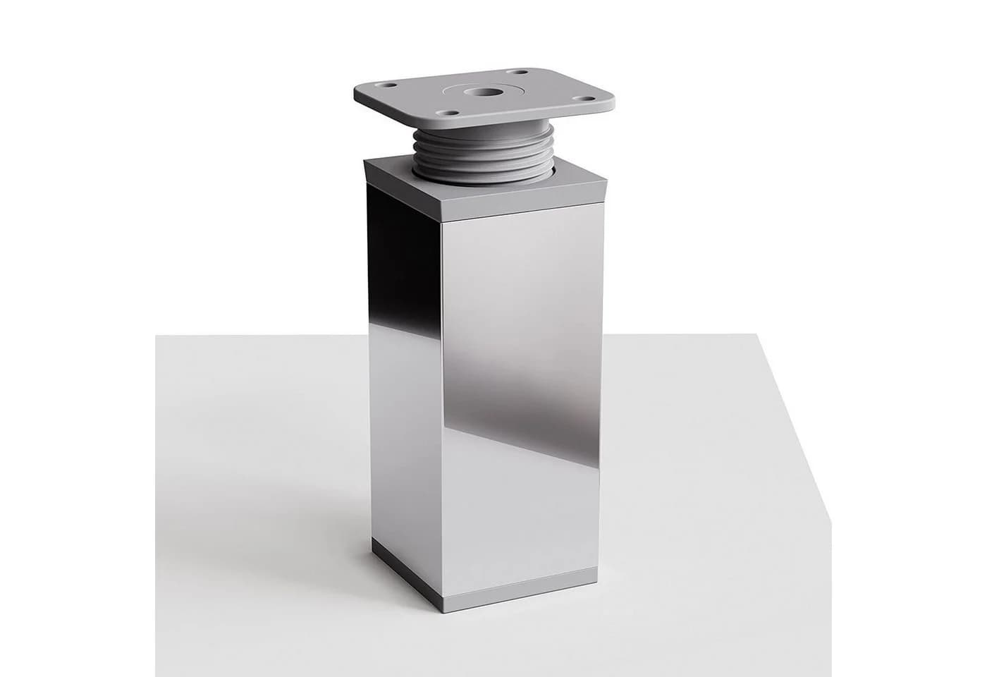 sossai® Möbelfuß Design-Möbelfüße Chrom höhenverstellbar 8er Set