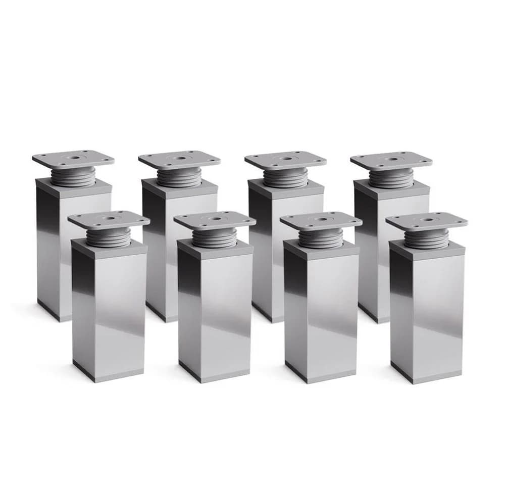 sossai® Möbelfuß Design-Möbelfüße Chrom höhenverstellbar 8er Set - Bild 2