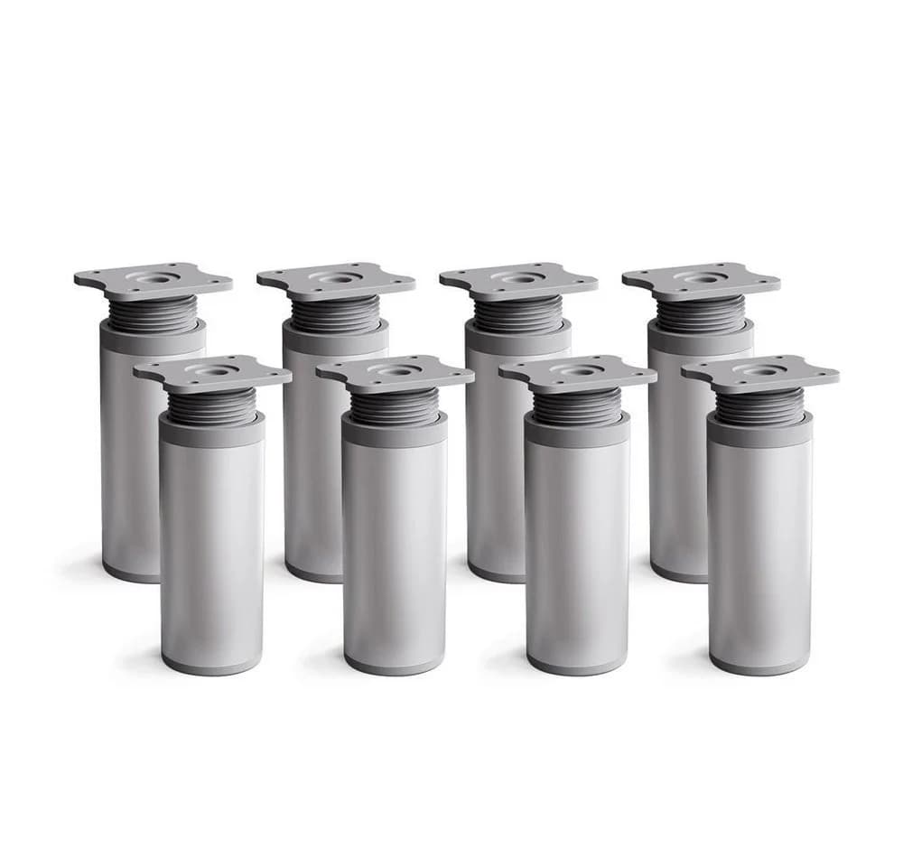sossai® Möbelfuß Runde Schrankfüße 4er & 8er Set höhenverstellbar Aluminium - Bild 2