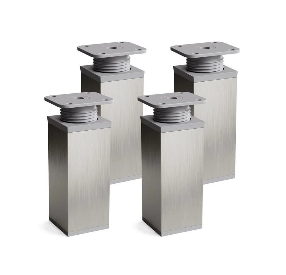 sossai® Möbelfuß Design-Möbelfüße höhenverstellbar Inox/Grau Aluminium - Bild 2
