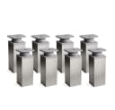 sossai® Design-Möbelfüße Inox/Grau Aluminium Höhenverstellbar 8er Set Bild 2