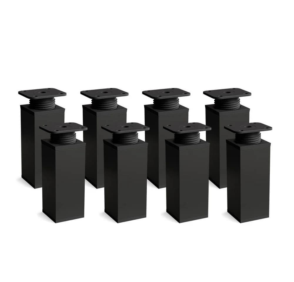 sossai® Möbelfuß Design-Möbelfüße 8er Set höhenverstellbar Schwarz Matt - Bild 2