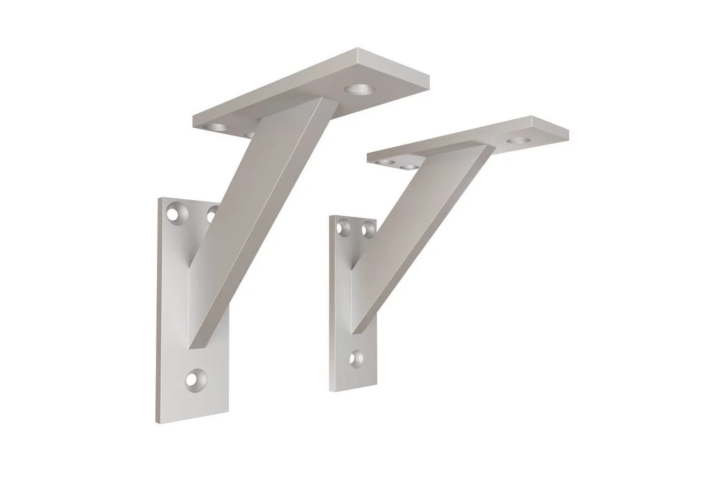sossai® Wandregalhalter 2er Set Silber Aluminium Modern Design - Bild 2