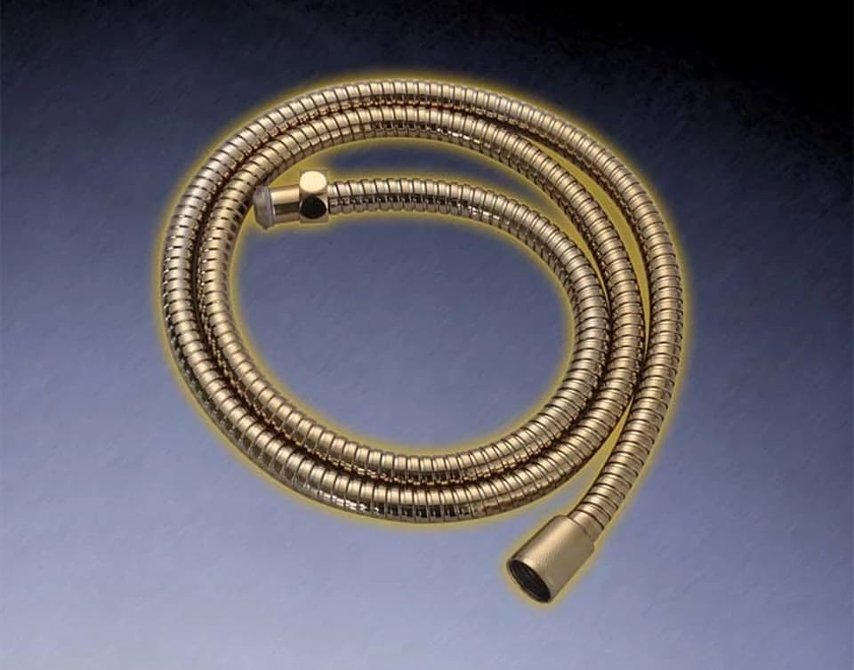 HAC24 Handbrause Duschkopf mit 1,5m Duschschlauch Set Gold - Bild 3