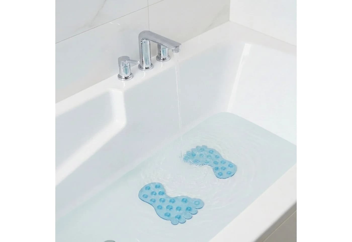 HAC24 Duscheinlage Anti-Rutsch Pads Blau 4-tlg. mit Saugnäpfen - Bild 3