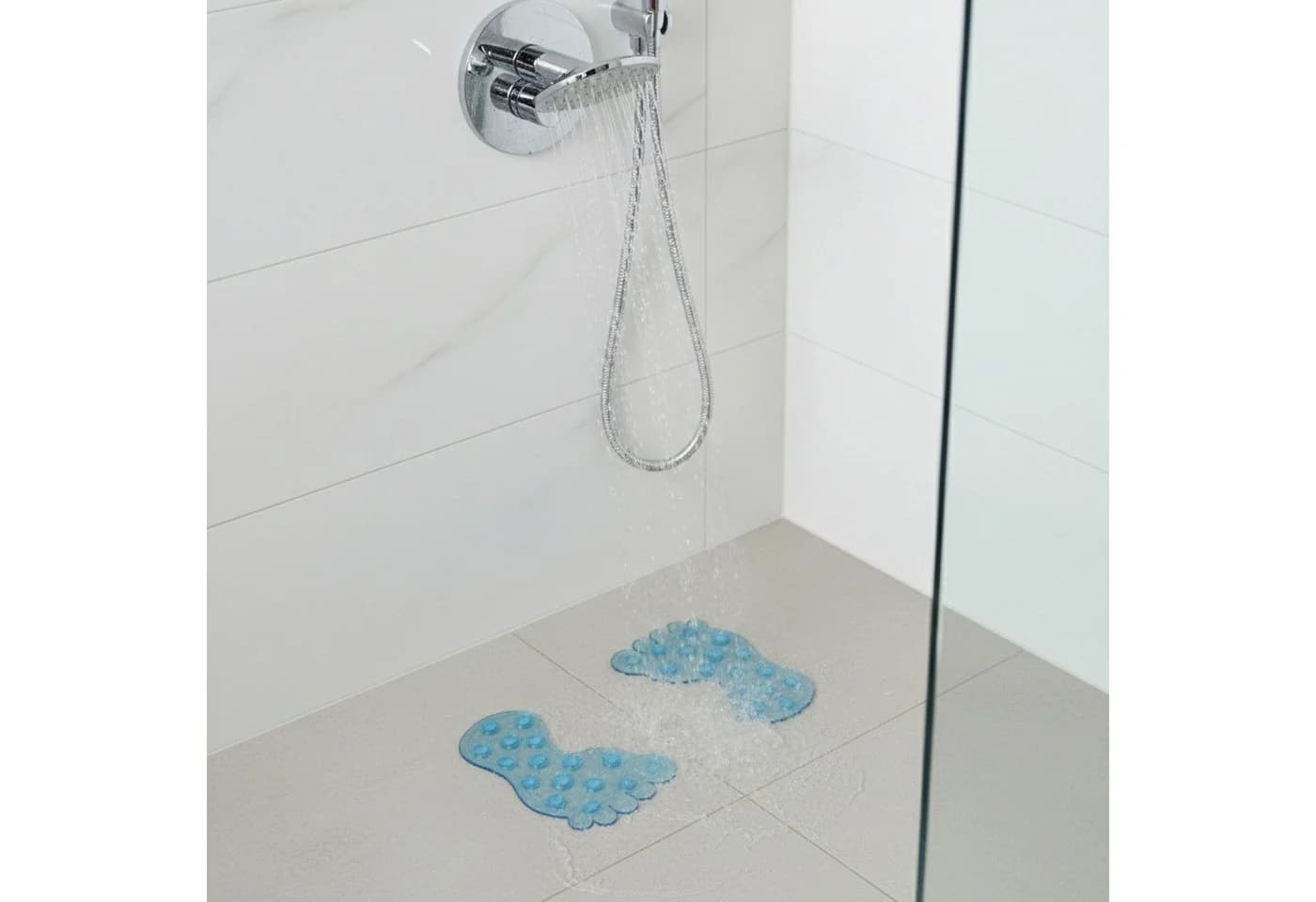 HAC24 Duscheinlage Anti-Rutsch Pads Blau 4-tlg. mit Saugnäpfen - Bild 4