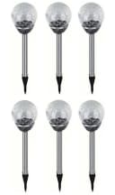 EAXUS LED Solarleuchte 6er Set Solar Gartenleuchte Kugel Leuchte mit Crackle-Licht Solarlampe, LED fest integriert, Farbwechsel Bild 2