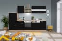 Respekta Küchenzeile 280 cm mit Kühlschrank und Geschirrspüler Schwarz Bild 2