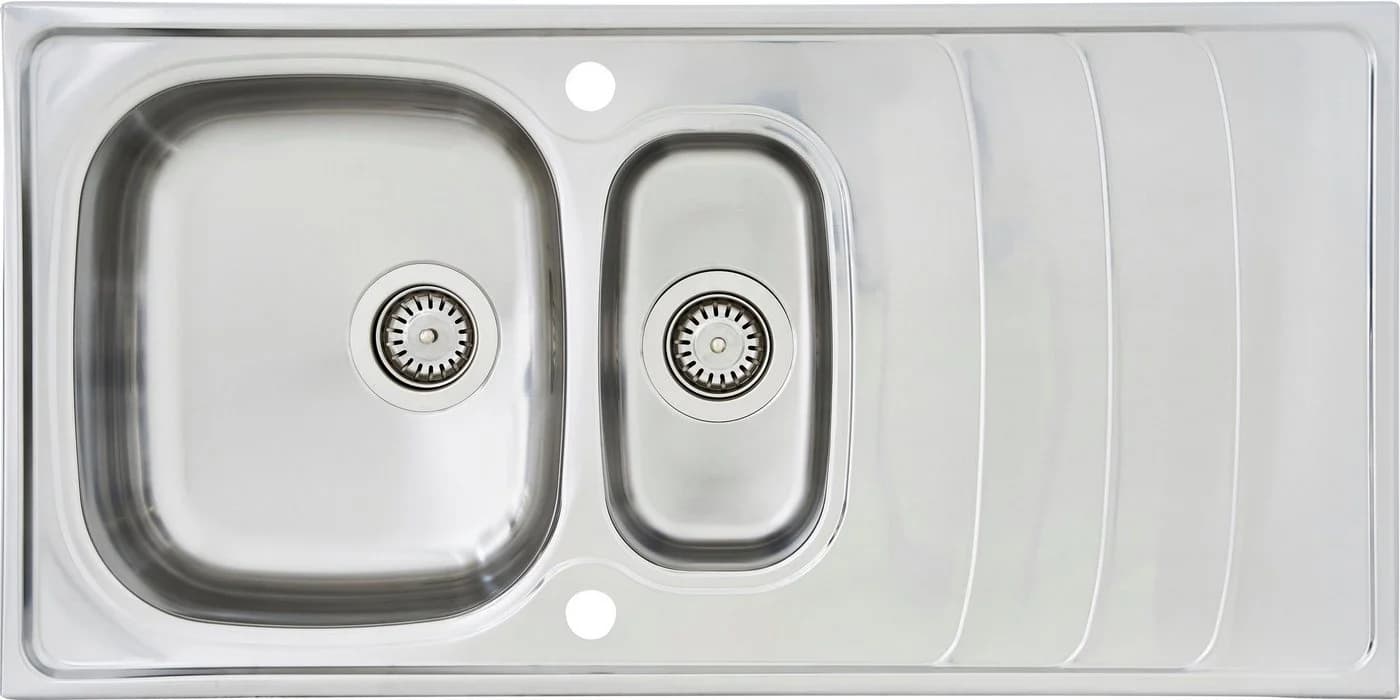 Respekta Edelstahlspüle Miami 100 cm Silber 2 Becken - Bild 2
