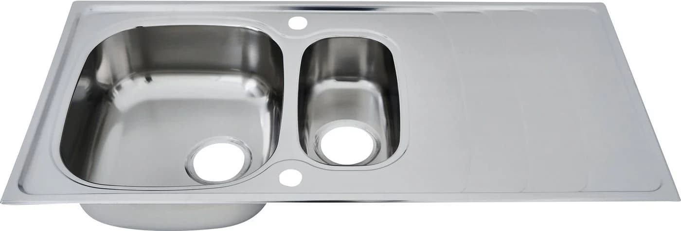Respekta Edelstahlspüle Miami 100 cm Silber 2 Becken - Bild 5