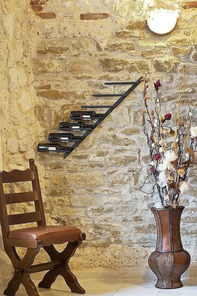 DanDiBo Weinregal Wand Metall Schwarz Diagon 7 Flaschen - Bild 3