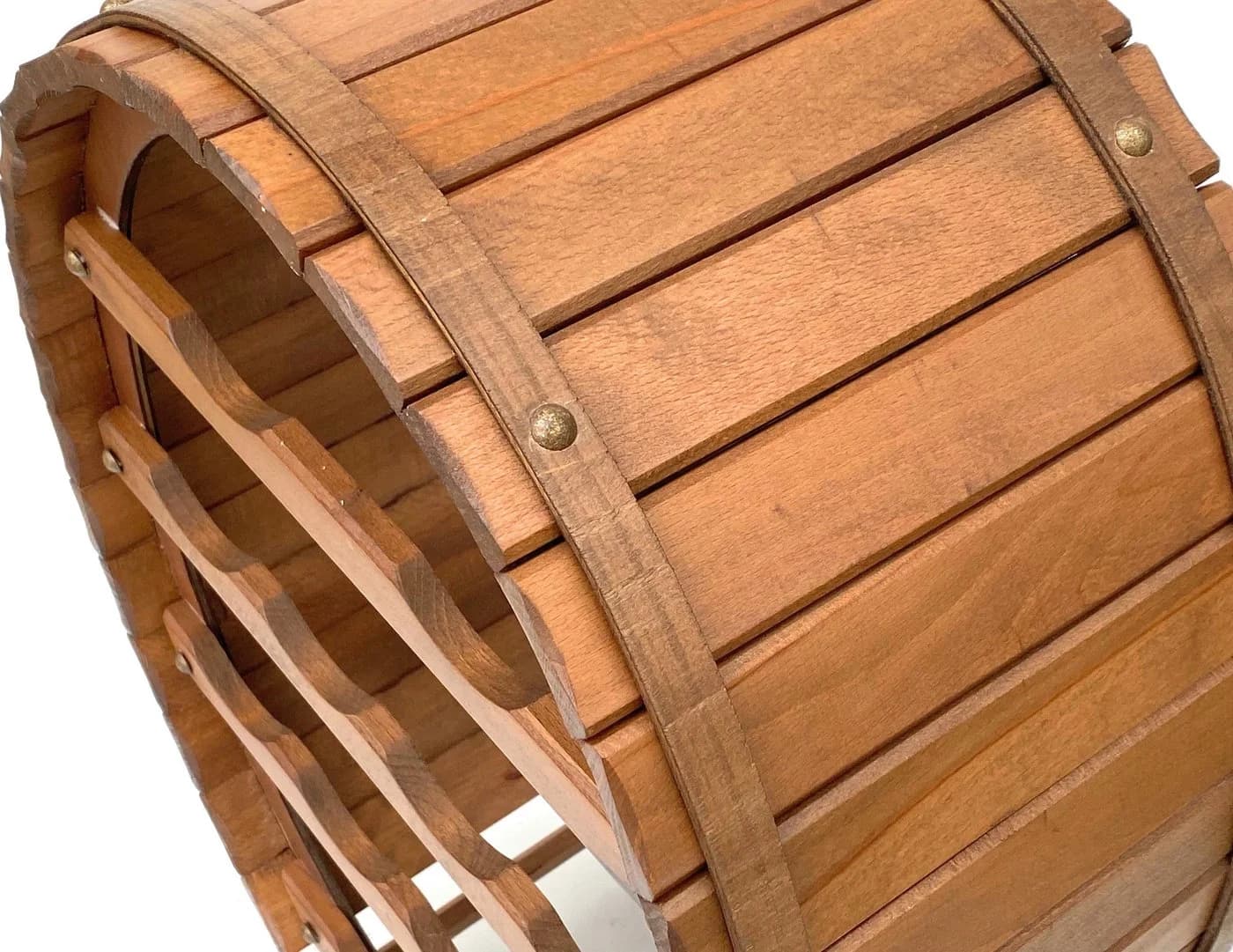 DanDiBo Weinregal Holz Stehend Weinfass 12 Flaschen Braun gebeizt - Bild 3