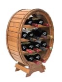 DanDiBo Weinregal Holz Stehend Weinfass 12 Flaschen Braun gebeizt Bild 5