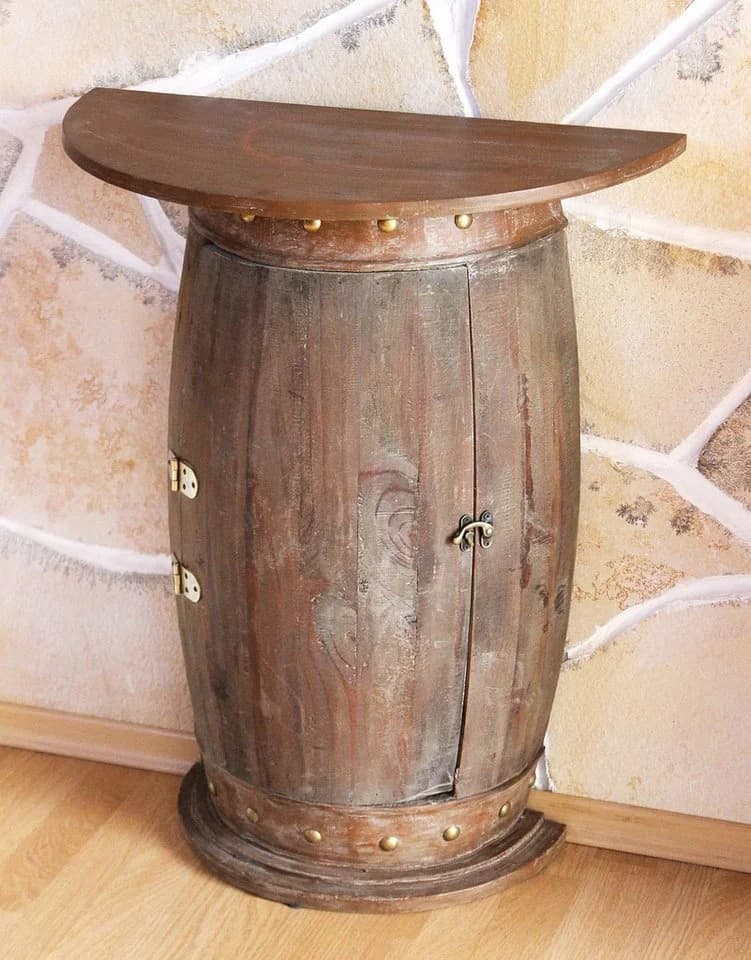 DanDiBo Weinregal Wandtisch Weinfass Braun Design - Bild 4