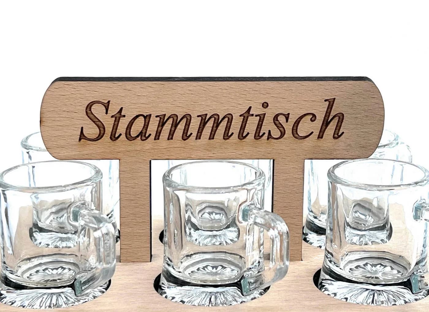 DanDiBo Schnapsbrett mit Gravur Stammtisch und 6 Gläsern - Bild 3