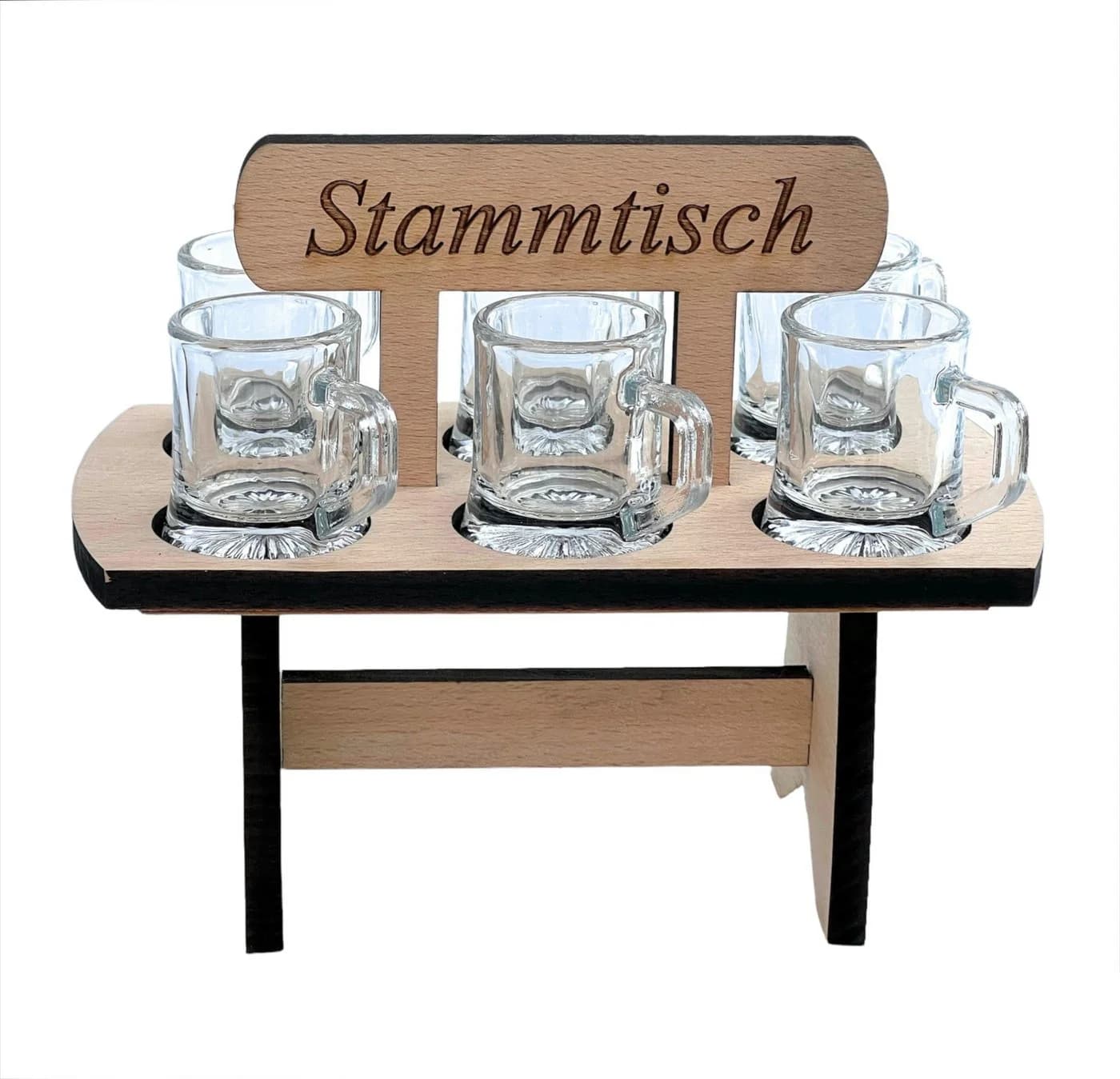 DanDiBo Schnapsbrett mit Gravur Stammtisch und 6 Gläsern - Bild 4