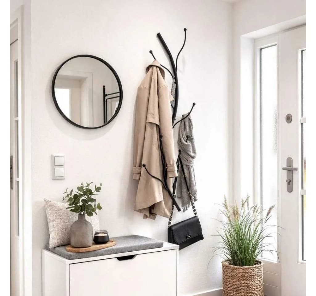 DanDiBo Wandgarderobe Metall Schwarz 6 Haken - Bild 3