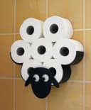 DanDiBo Toilettenpapierhalter Schaf Schwarz Metall Wandhalterung Bild 1