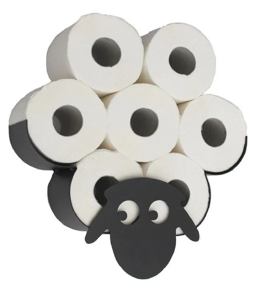 DanDiBo Toilettenpapierhalter Schaf Schwarz Metall Wandhalterung - Bild 2
