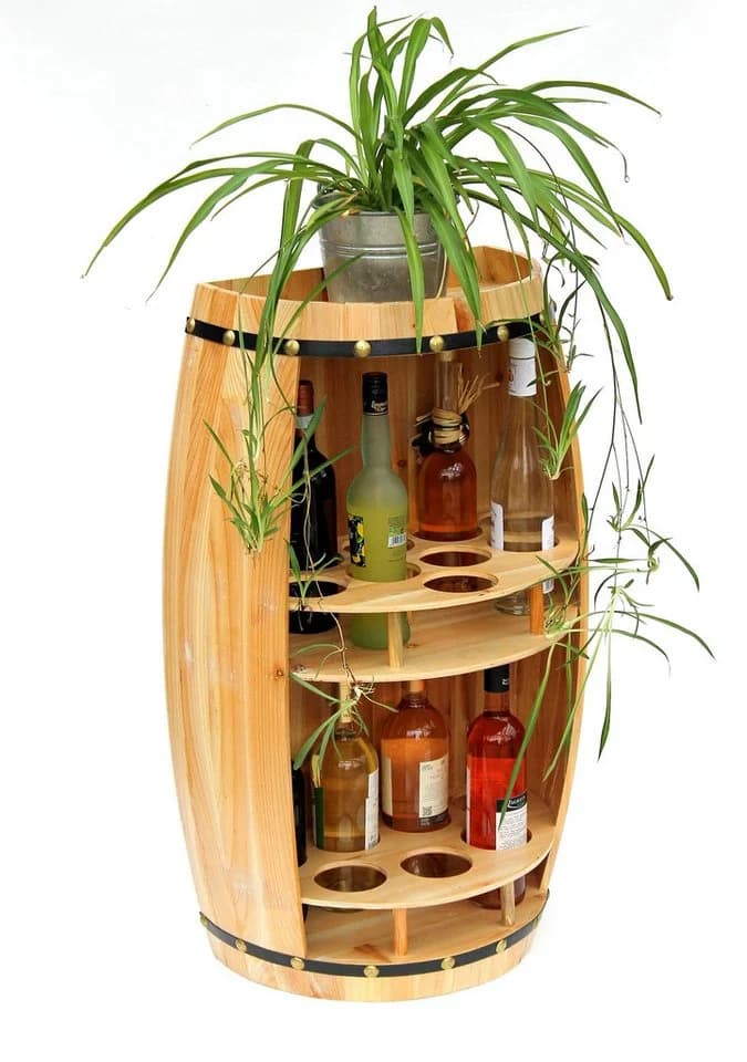 DanDiBo Weinregal Weinfass Naturholz Halbrund - Bild 5